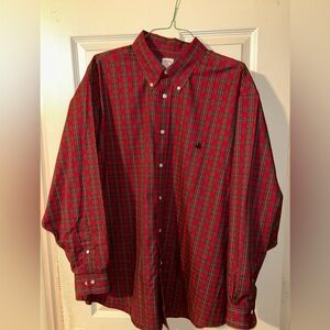 Brooks Brothers Red and Green Plaid Button Down Shirt